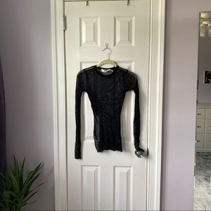 Out from Under Black Mesh Layering Top